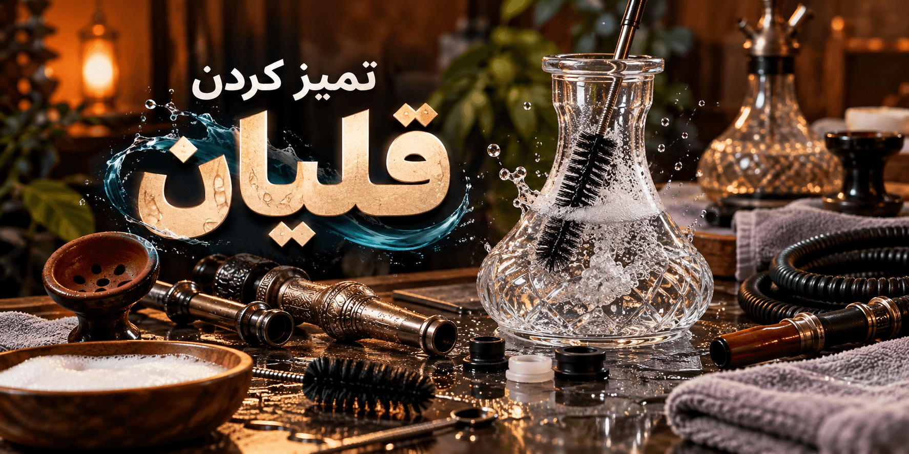 تمیز کردن قلیان؛ آموزش شستن کوزه، تنه و شلنگ